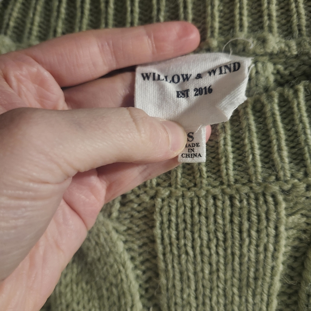 Cottage Core Sage Green Sweater - Picture 3 of 4